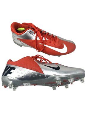 Nike Hyperfuse Orange Silver Football Cleats Shoes Size 14.5